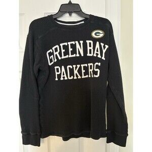 Green Bay Packers long sleeve cotton waffle knit shirt top size Med